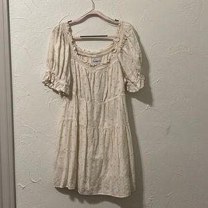 Old Navy Cream Color Dress | Puff Sleeves | Details | Sun Dress